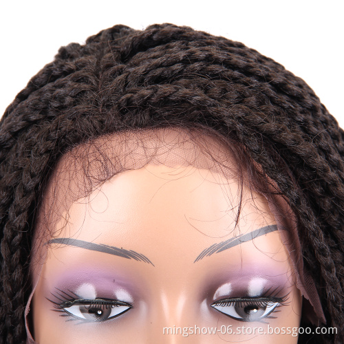 Synthetic Braided Box Braids Wig For Black African Women High Temperature Fiber Cosplay Style Short Bob Wigs